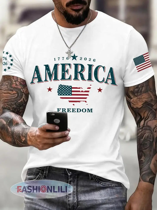 Men’s America 1776-2026 T-Shirt - White / S