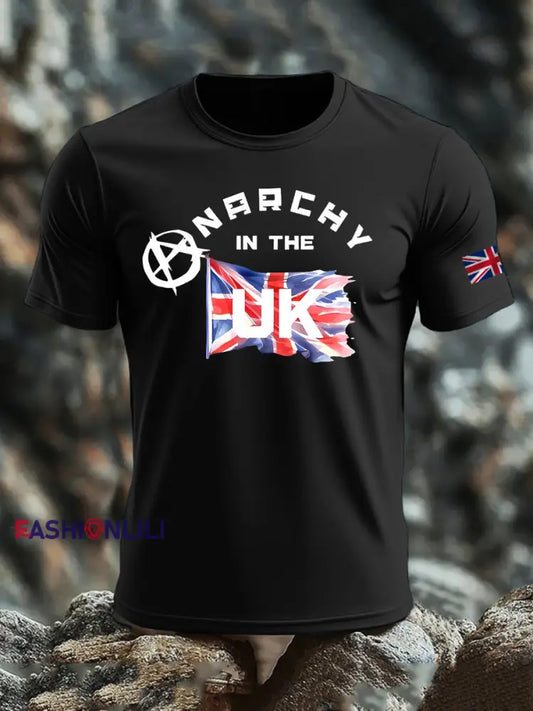 Men’s Anarchy In The UK imitation cotton short-sleeved T-shirt Black / S