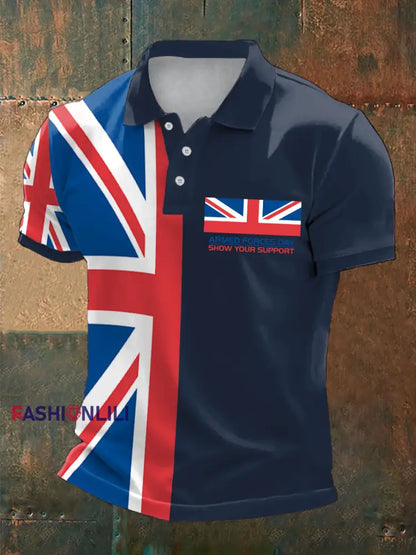 Men’s Armed Force Day Printed Casual Tops Navy Blue / S