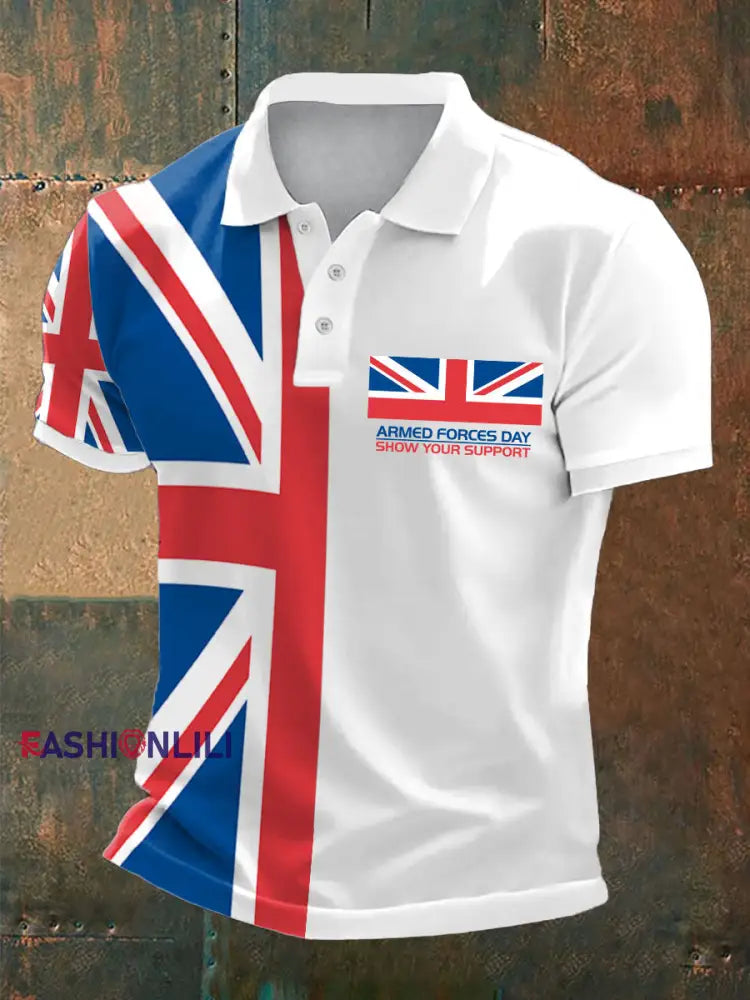 Men’s Armed Force Day Printed Casual Tops White / S