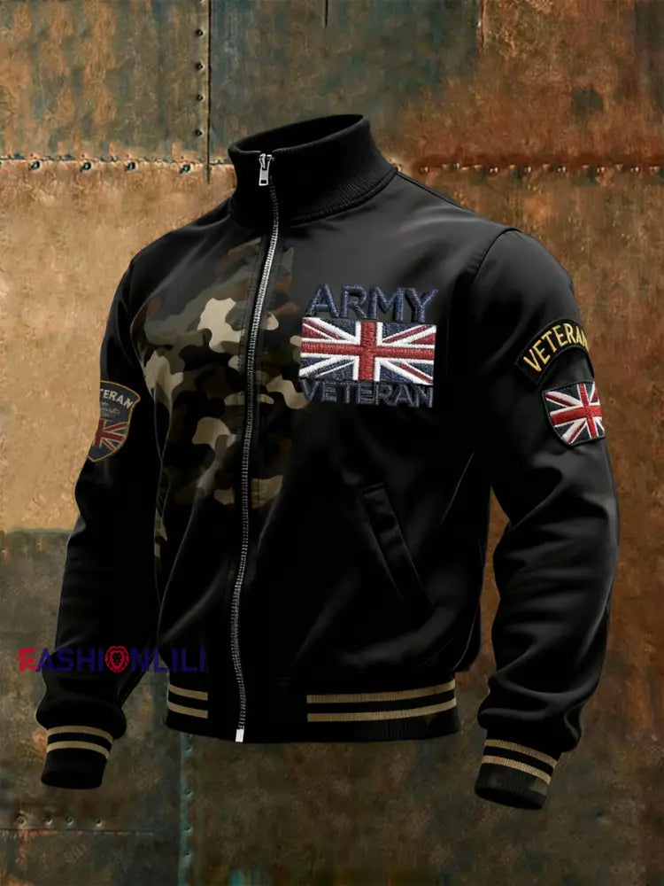 Men’s ARMY VETERAN Print Sweatshirt Black / S