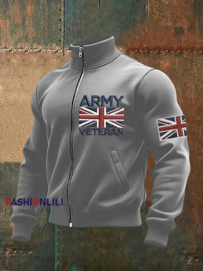 Men’s ARMY VETERAN Print Sweatshirt Gray / S