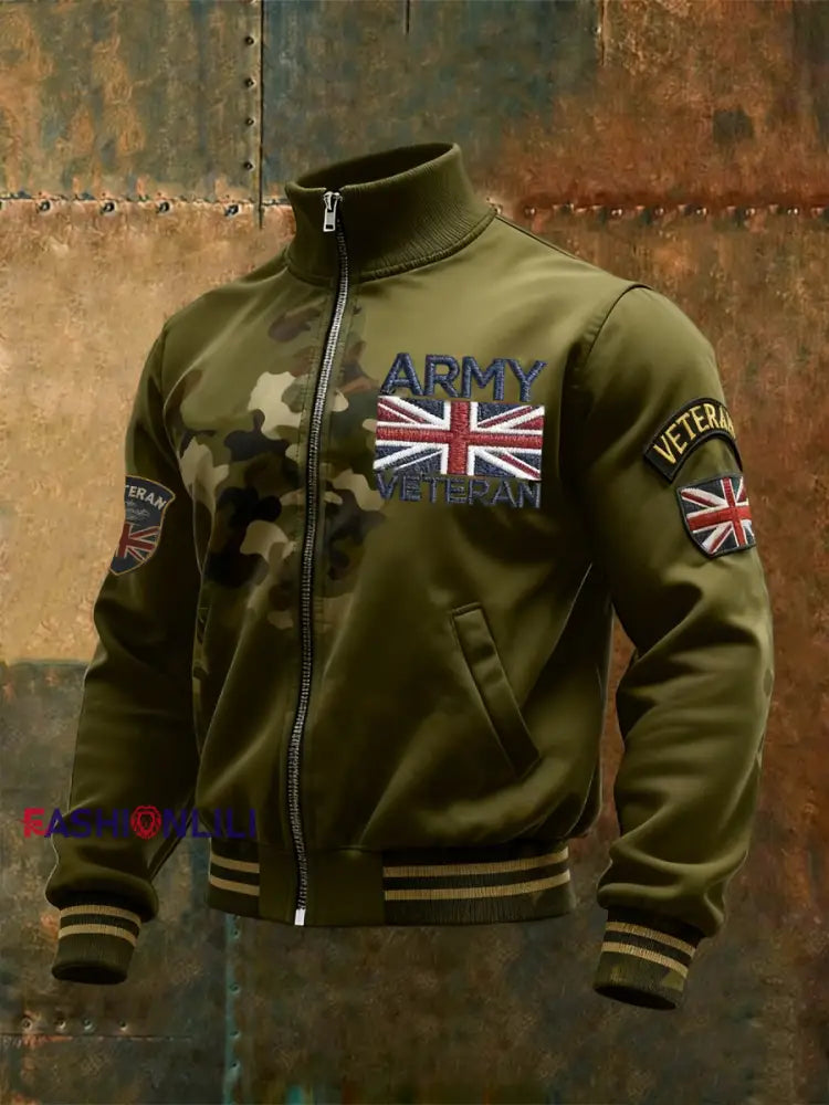 Men’s ARMY VETERAN Print Sweatshirt Army Green / S