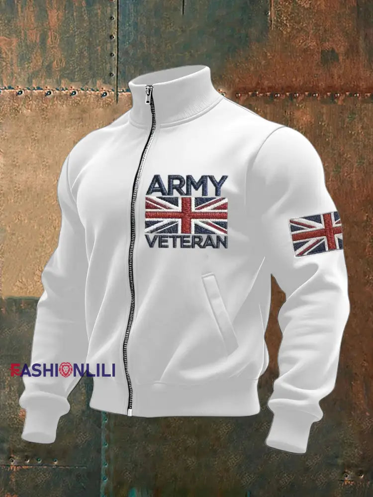 Men’s ARMY VETERAN Print Sweatshirt White / S