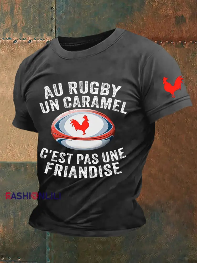 Men’s Au Rugby Un Caramel C’est Pas Une Friandise Short Sleeves T-shirt Dark Gray / S