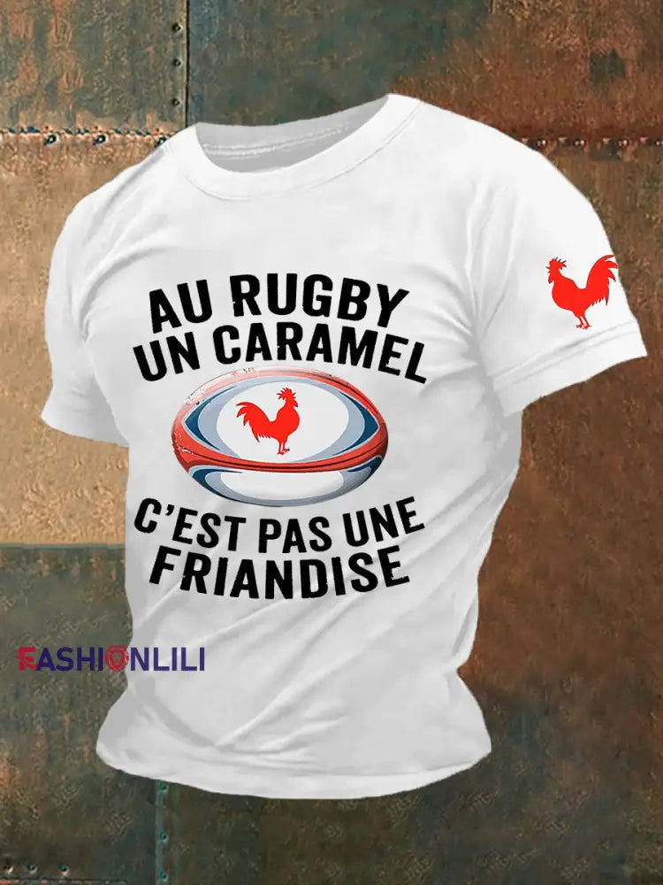 Men’s Au Rugby Un Caramel C’est Pas Une Friandise Short Sleeves T-shirt White / S