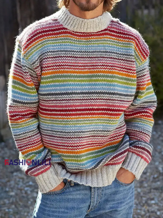 Men’s autumn and winter striped tops As picture / S