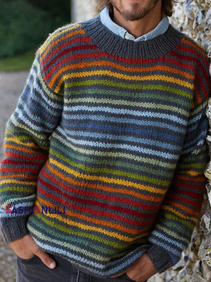 Men’s autumn and winter striped tops As picture / S