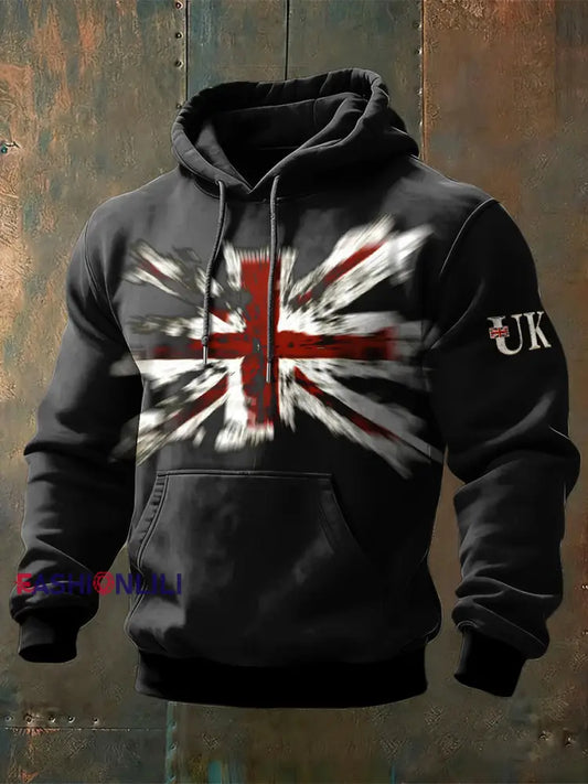 Men’s Black British Flag Hooded Sweatshirt Black / S
