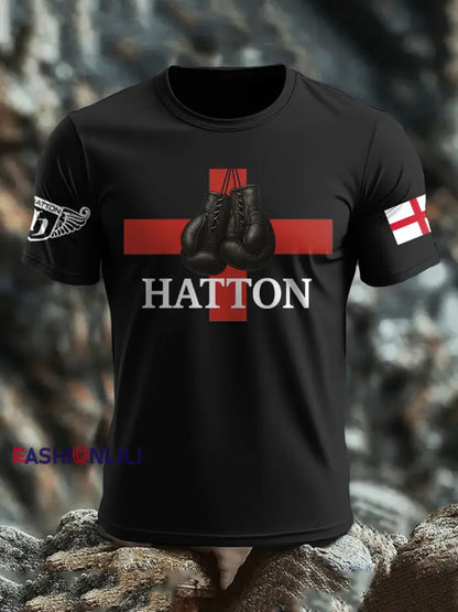 Men’s Boxing Lover Rip Hitman Legend Printed T-Shirt Black / S