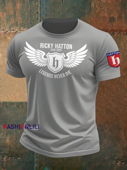 Men’s Boxing Lover Rip Hitman Legend Printed T-Shirt Light Gray / S