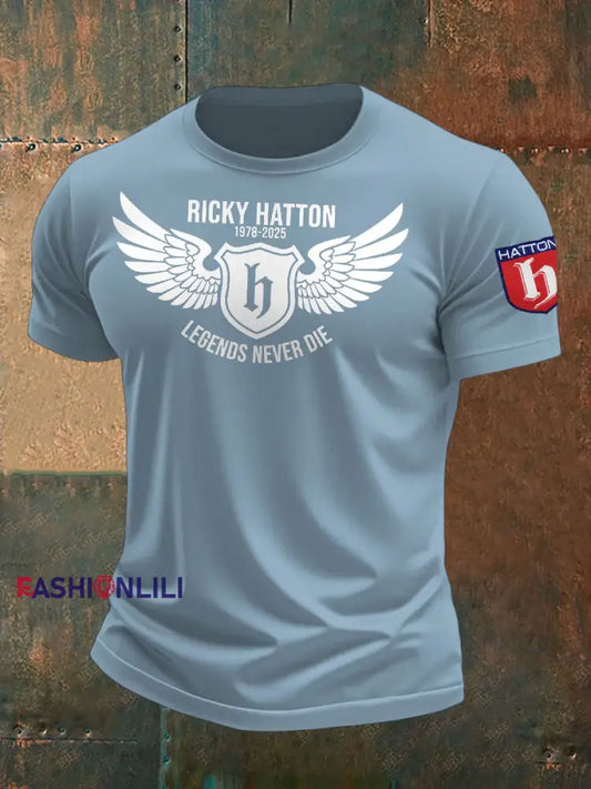 Men’s Boxing Lover Rip Hitman Legend Printed T-Shirt Sky Blue / S