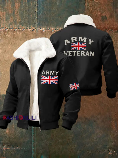Men’s British ARMY VETERAN Print Sweatshirt Black / S
