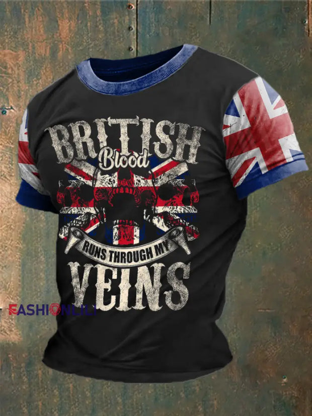 Men’s British Blood Proud Printed T-shirt Black / S