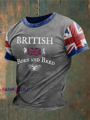 Men’s British Born And Bred Printed T-shirt Light Gray / S