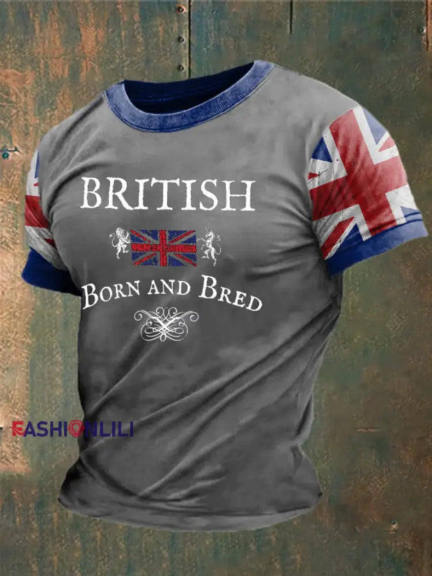 Men’s British Born And Bred Printed T-shirt Light Gray / S