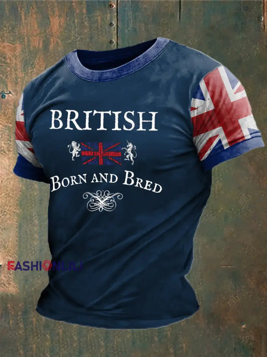 Men’s British Born And Bred Printed T-shirt Navy Blue / S