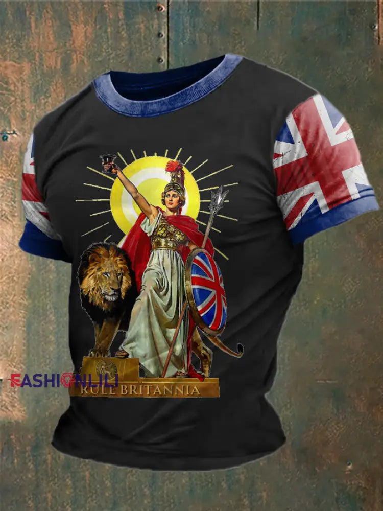 Men’s British Britannia Printed T-shirt Black / S