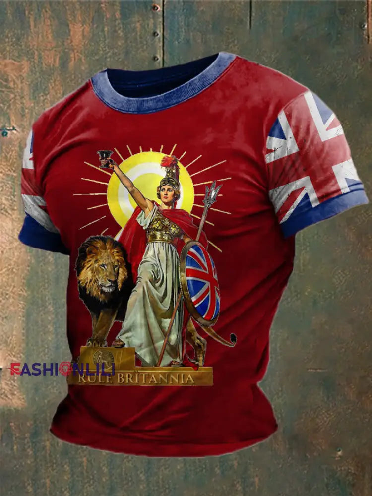 Men’s British Britannia Printed T-shirt Red / S
