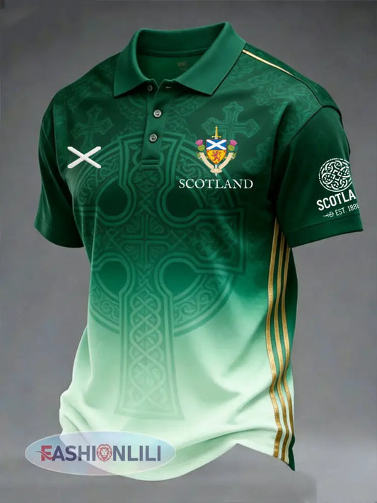 Men’s British Football Celtic Print polo shirt - As picture / S