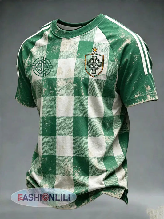 Men’s British Football Celtic Print short sleeve t-shirt - Green / S