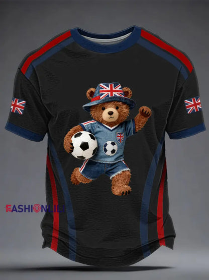 Men’s British football Printed T-shirt Black / S