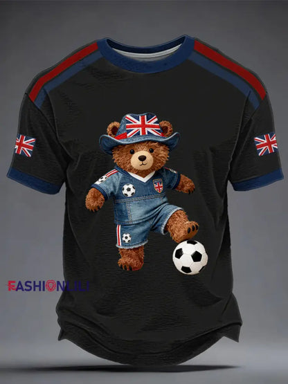 Men’s British football Printed T-shirt Black / S