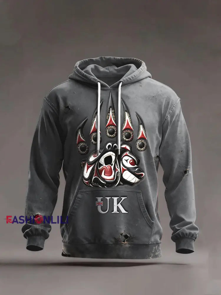 Men’s British Grey Hooded Sweatshirt Gray / S