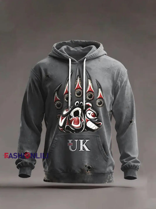 Men’s British Grey Hooded Sweatshirt Gray / S
