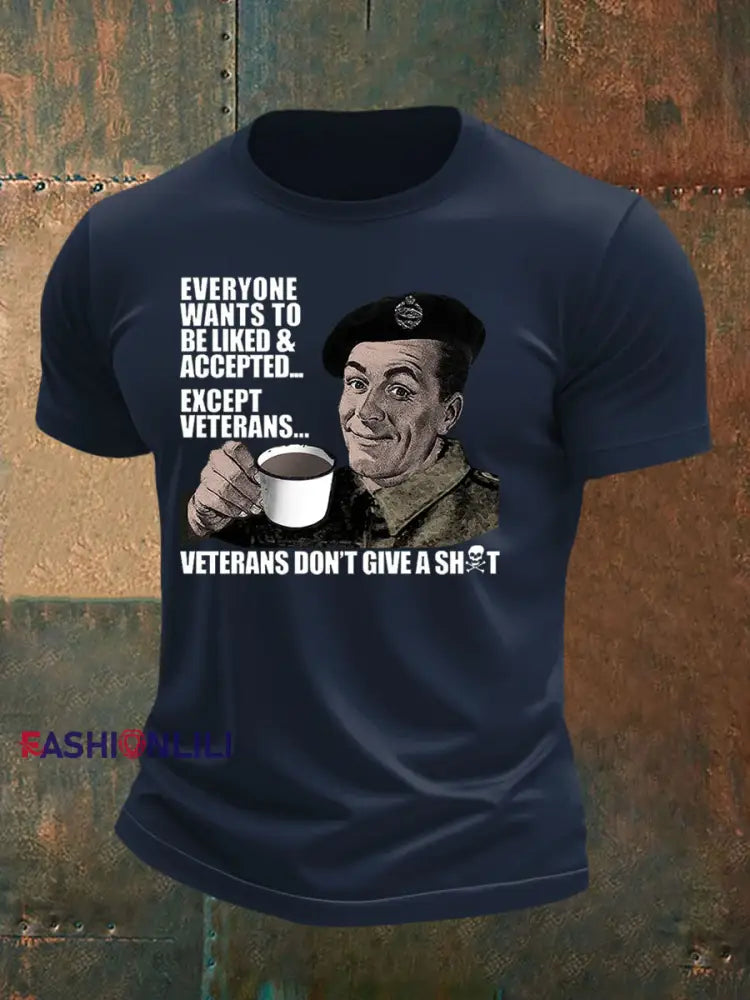 Men’s British humor imitation cotton short sleeved T shirt Navy Blue / S