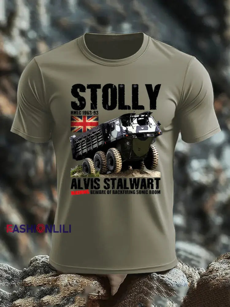 Men’s British imitation cotton short-sleeved T-shirt Army Green / S