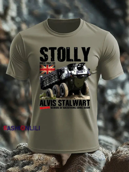 Men’s British imitation cotton short-sleeved T-shirt Army Green / S