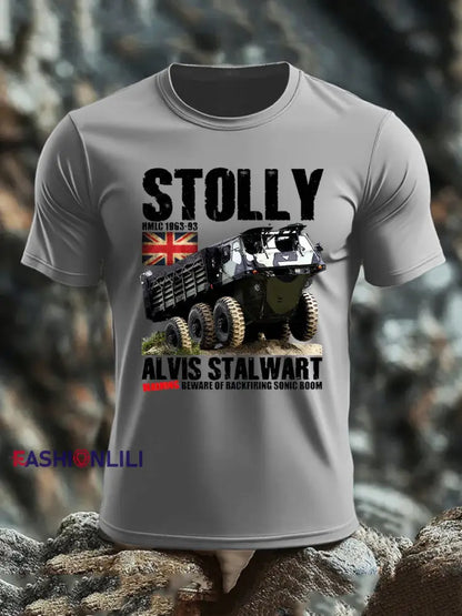 Men’s British imitation cotton short-sleeved T-shirt Light Gray / S