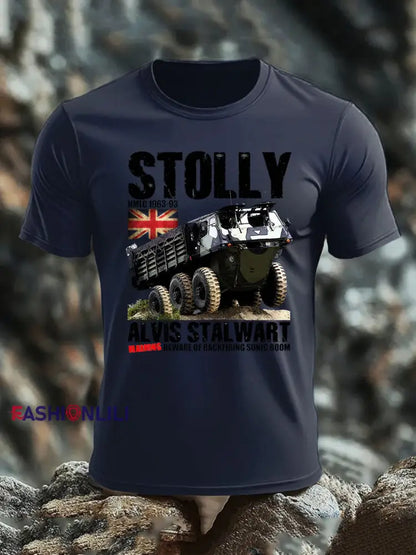Men’s British imitation cotton short-sleeved T-shirt Navy Blue / S