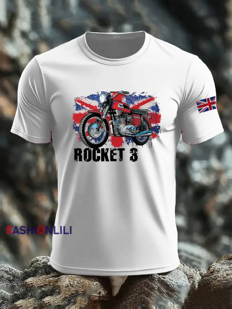 Men’s British imitation cotton short-sleeved T-shirt White / S
