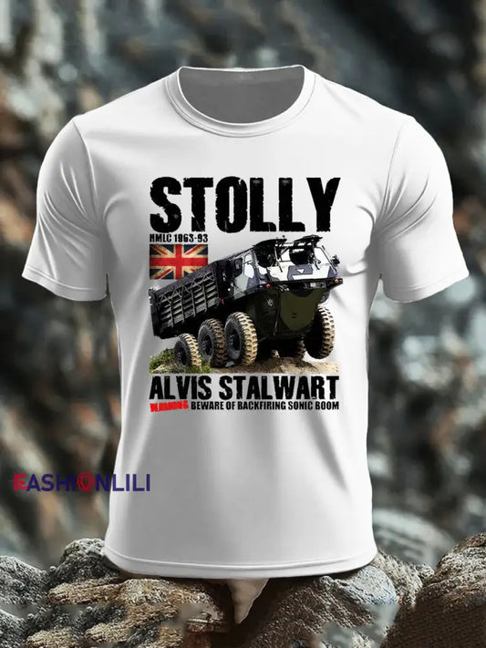 Men’s British imitation cotton short-sleeved T-shirt White / S