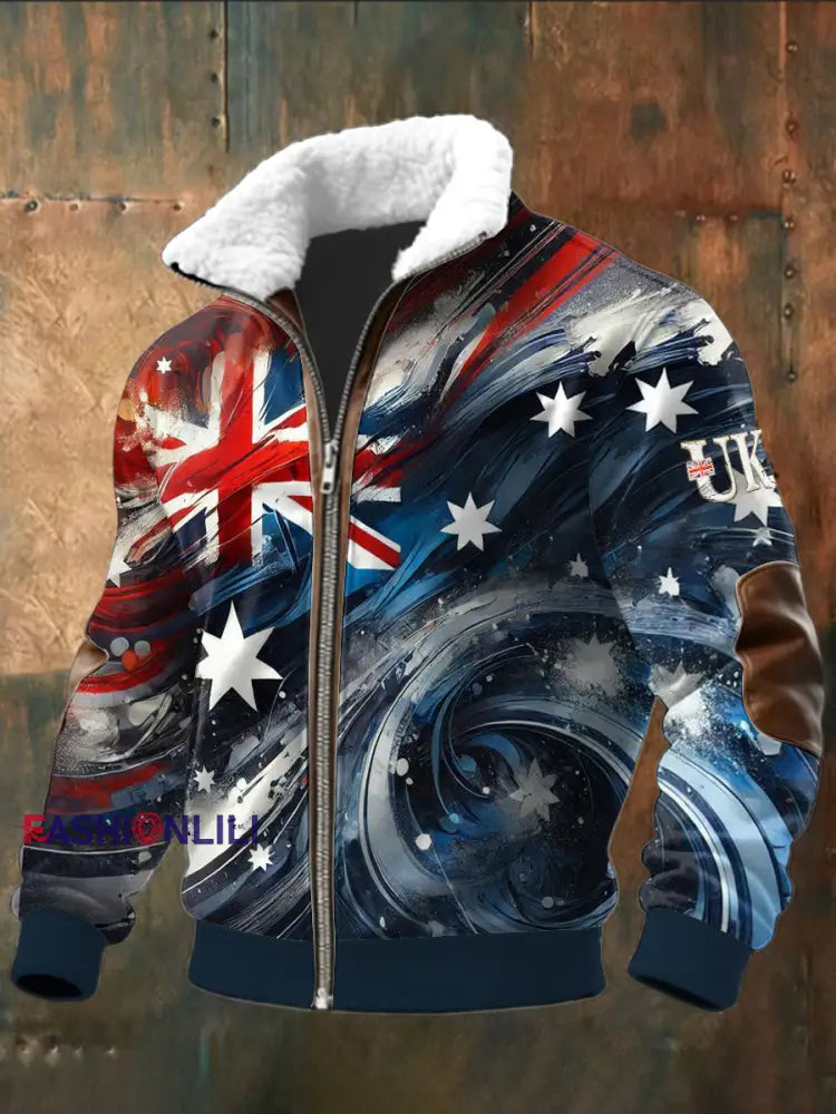 Men’s British Print Stand Collar Jacket Multicolour / S