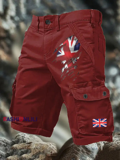 Men’s British Printed shorts Deep Red / S