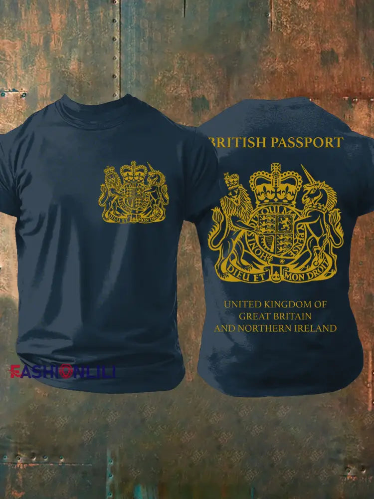 Men’s British Printed T-shirt Navy Blue / S