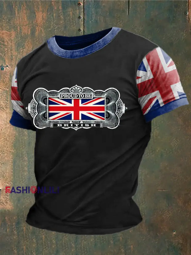 Men’s British Proud Printed T-Shirt Black / S