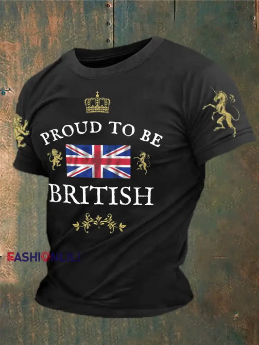 Men’s British Proud Printed T-shirt Black / S