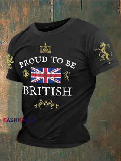 Men’s British Proud Printed T-shirt Black / S