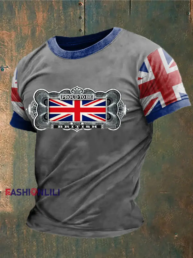 Men’s British Proud Printed T-Shirt Light Gray / S