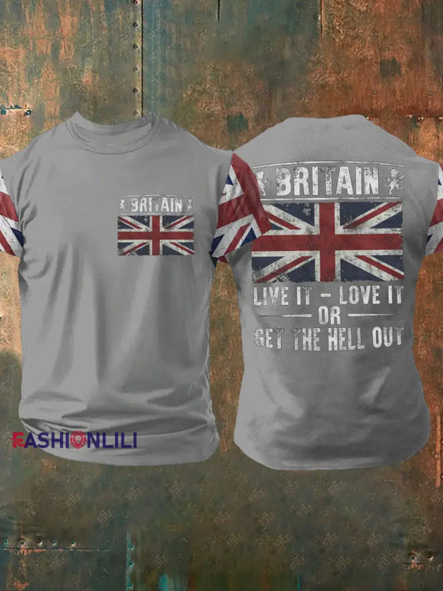Men’s British Proud Printed T-shirt Light Gray / S