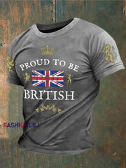 Men’s British Proud Printed T-shirt Light Gray / S
