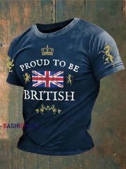 Men’s British Proud Printed T-shirt Navy Blue / S