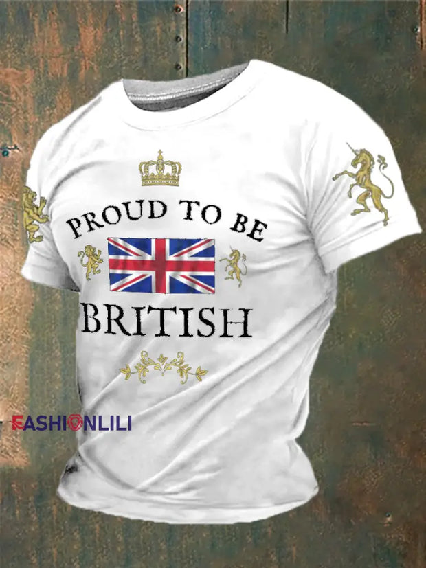 Men’s British Proud Printed T-shirt White / S