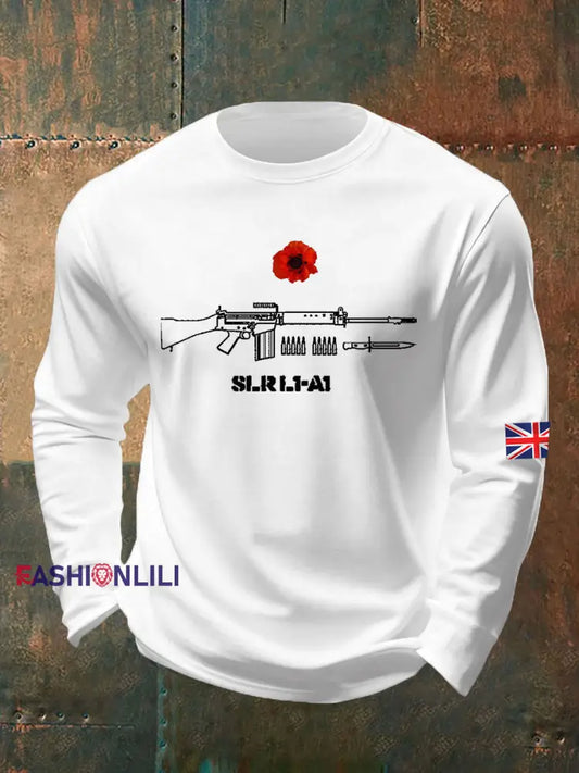 Men’s British Remembrance Day Crew Neck Sweatshirt White / S