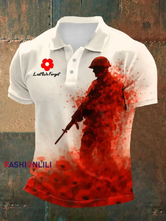 Men’s British Remembrance Day polo shirt As picture / S