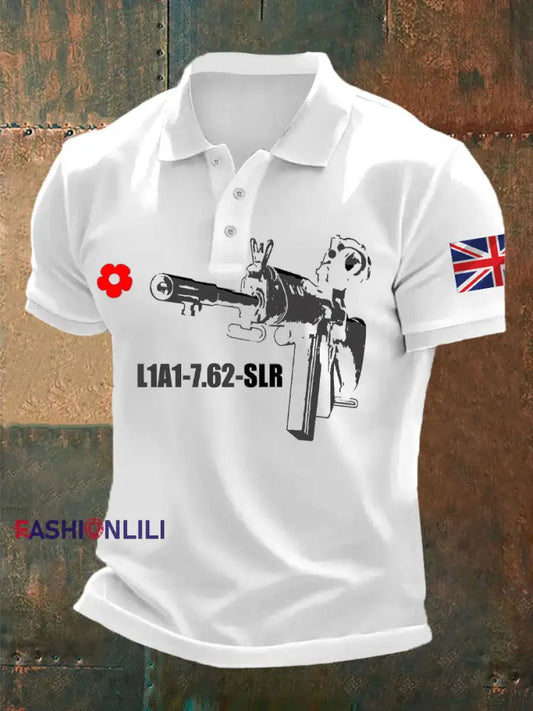 Men’s British Remembrance Day polo shirt White / S